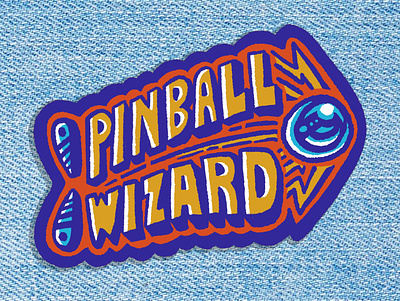 Pinball Wizard badge badge badge hunter draw hand lettering patch pinball retro type