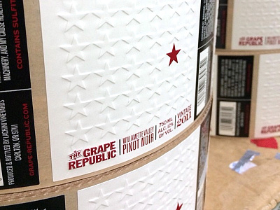 The Grape Republic Wine Label close up emboss label off set packaging wine