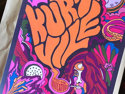 Kurt Vile final poster band drawn hand drawn illustration kurt vile music poster type