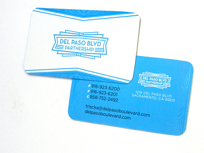 Del Paso Blvd Partnership logo & cards business card card design identity logo one color