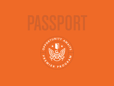 Passport mock-up seal design eagle line line art passport seal