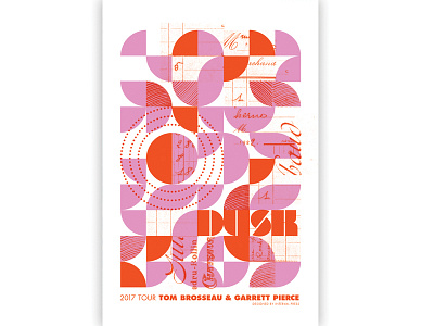 Dusk tour poster 2 color design geometric posters shape shapes textures two colors