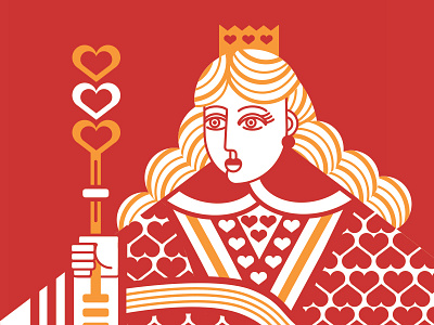 Queen of Hearts Illustration 2 colors design hearts illustration queen