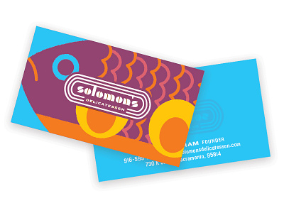 Solomons Bc Dribbble branding business card deli design fish illustration jewish deli