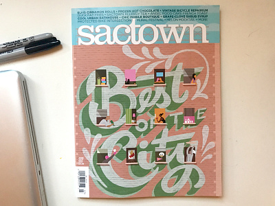 Best of the City — Sactown magazine cover city cover design hand drawn hand lettered illustration magazine type