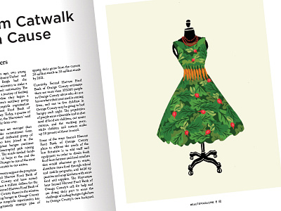 Sauté Magazine Dress Illustration catwalk dress fashion fruit illustration organic vegetables