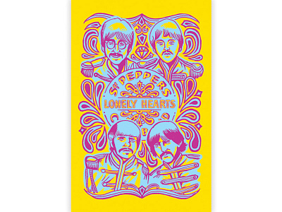 Sgt. Peppers Lonely Hearts Club Band poster 60s design music poster retro the beatles