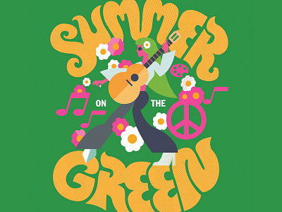 Summer on the Green 1960s 60s davis hand lettering illustration lettering music summer