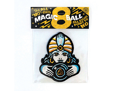 the All "No"-ing Magic 8 Ball custom design illustration iron on patch packaging patch