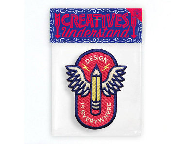 Design is Everywhere patch design patch pencil phrase quote wings