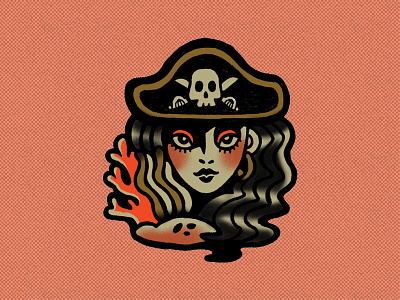 Pirate Girl Illustration drawing flash illustration pirate series sketch tattoo