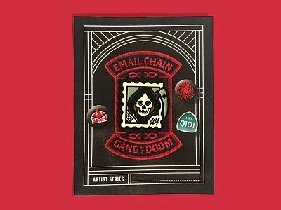 Email Chain Gang of Doom enamel pin 404 design enamel pin humor illustration internet lapel pin