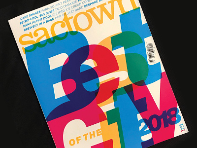 Sactown 2018 Best of the City cover colors cover design magazine magazine design overlay transparency type typography