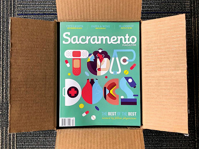 Top Docs — Sacramento magazine color color combinations design geometric shapes illustration magazine magazine cover typography