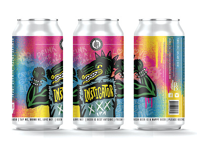 Instigator beer can alligator beer can design illustration packaging punk triple ipa