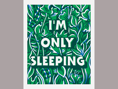 I'm only sleeping RISO print