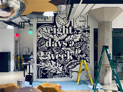 Eight Days a Week mural beatles design eight days a week illustration mural music wall