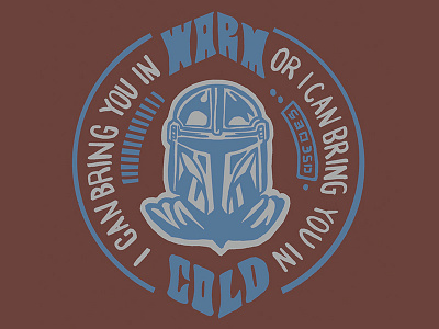 The Mandalorian 2 color bade hunting badge design drawing fan art illustration star wars the mandalorian