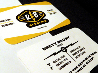 R&B Electric logo & business card