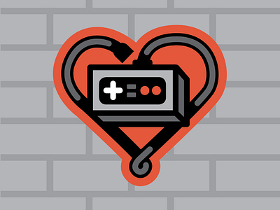 Video Game Love stickers controller design heart illustration love sticker video games