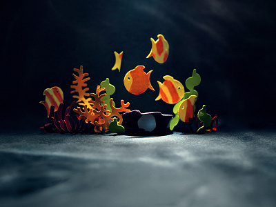Spaces: Under the Sea fish illustration ocean paper craft sea under water