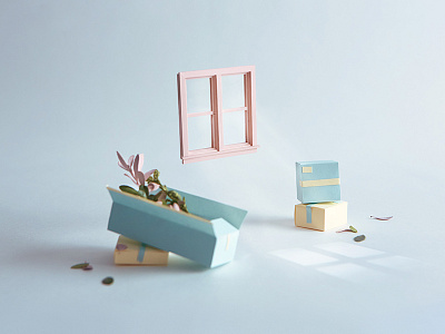 Discarded Concept boxes delivery app illustration paper paper craft paper illustration photography window