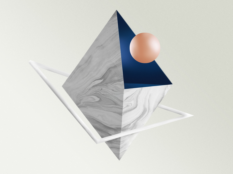 Jose went Geometric 3d irl abstract geometric marble not a render paper paper illustration
