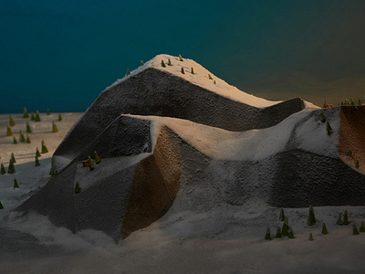 Epic Sunrise epicurrence miniature mountain not a render paper paper craft paper illustration photography snow still life