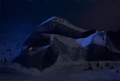 Epic Night camping epic epicurrence mountain not a render paper paper craft paper illustration snow tent