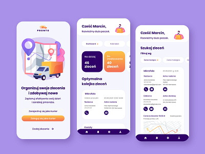 App for couriers adobexd app flat typography uidesign ux ux ui uxui web website
