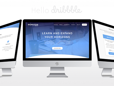 Hello Dribbble! - Horizon Design debut first shot ui ux web design