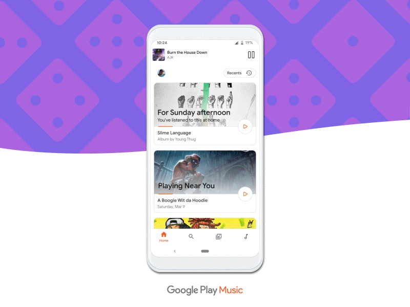 Google Play Music - App Redesign Concept android animation app concept interaction ios mobile motion music redesign transition ui ux