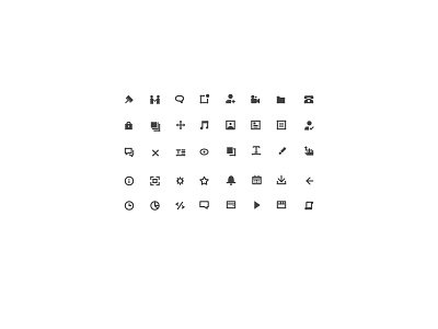 40 glyph icons 16x16px