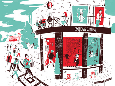 Esquina do Djalma Menu Cover Illustration