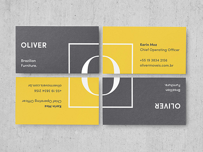 Business cards for Oliver brand identity brazil business card furniture