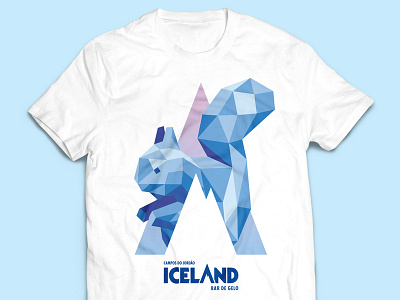 Squirrel T-Shirt for Iceland Ice Bar branding ice bar illustration low poly squirrel t shirt t shirt design