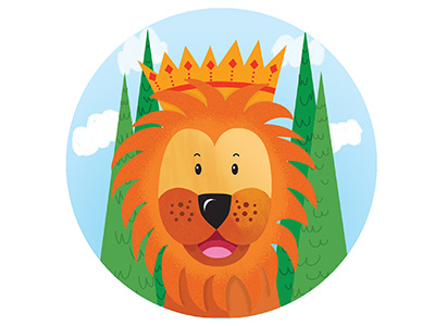 The King animal child cute design illustration illustrator kid lion textures zoo