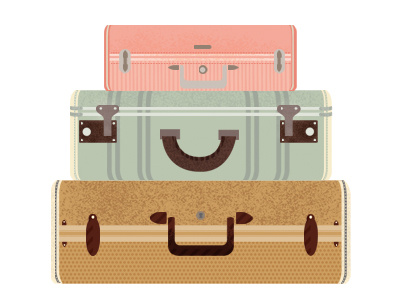 Packin' My Bags bags design illustration illustrator minimal process sketch suit cases textures travel traveling wip