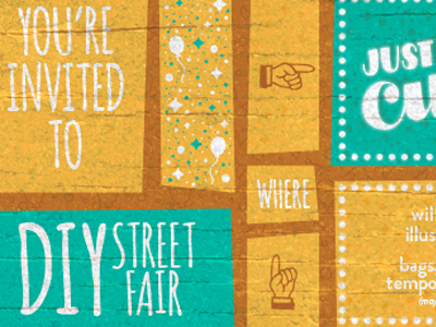 DIY Street Fair Invite design fair illustration illustrator invitation justcuriousco michigan prints