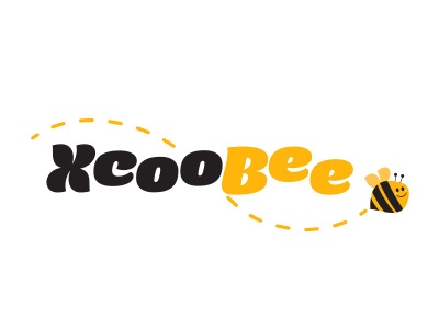 XcooBee Branding bee black branding design identity illustration logo yellow