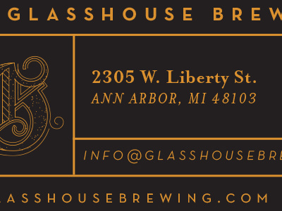 Glasshouse Business Card Options beer black branding brewery business card card critique gold identity logo progress wip
