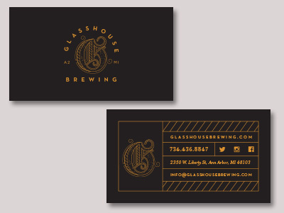 Glasshouse Brewing Business Card branding business card design glasshouse brewing identity logo