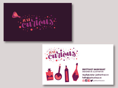 Just Curious Business Cards branding business cards design icon identity illustration just curious