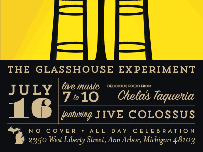 Glasshouse Brewing Grand Opening Poster ann arbor brewery design event glasshouse brewing grand opening illustration michigan poster
