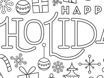 Holiday Card Illustrations card christmas holiday illustration ornaments pattern presents tree