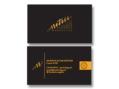 Metric Marketing Business Cards branding business cards design identity logo marketing