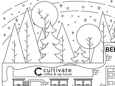 Cultivate Teaser Holiday Card coloring community design illustration line art