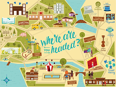 Map icons illustration library map map design