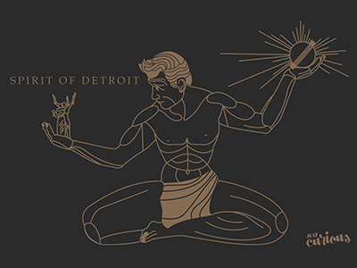 Spirit of Detroit design detroit illustration line work