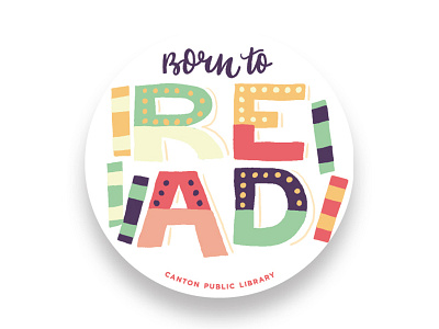 Born To Read book worm books hand lettering illustration library reading